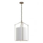Hubbardton Forge Bow Tall Pendant in Soft Gold, Natural Anna Shade (SF)
