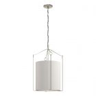 Hubbardton Forge Bow Tall Pendant in Sterling, Flax Shade (SE)