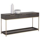 Sunpan Artezia Rebel Console Table - Gold - Charcoal Grey