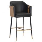 Sunpan Ikon Carter Barstool - Napa Black/Napa Cognac