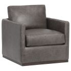 Sunpan 5West Portman Swivel Lounge Chair - Marseille Concrete Leather