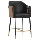 Sunpan Ikon Carter Counter Stool - Napa Black/Napa Cognac