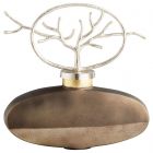 Cyan Design Medium Round Viewleaf Sculpture - Black Onyx and Nickel (Dropshippable)