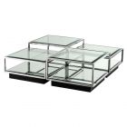 Eichholtz Tortona Polished Stainless Steel S/4 Coffee Table