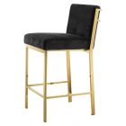 Eichholtz Scott Gold Finish Black Velvet Counter Stool