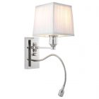 Eichholtz Ellington Nickel White Shade E12 Wall Lamp