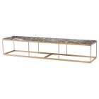 Eichholtz La Quinta Brushed Brass Finish Grey Marble Coffee Table