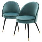 Eichholtz Cooper Roche Turquoise Velvet Dining Chair (Promo)