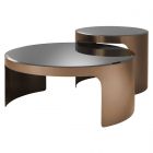 Eichholtz Piemonte Brush Copper Finish Coffee Table - Set Of 2