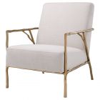 Eichholtz Antico Gold Finish Panama Natural Chair