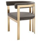 Eichholtz Clubhouse Br Brass Finish Savona Grey Dining Chair