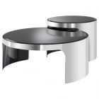 Eichholtz Piemonte Polished Stainless Steel Coffee Table - Set Of 2