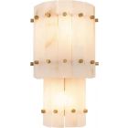 Eichholtz Blason Wall Lamp Double in Alabaster & Antique Brass