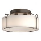 Hubbardton Forge Bow Large Semi-Flush in Bronze, Opal Glass (GG)