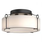 Hubbardton Forge Bow Large Semi-Flush in Black, Opal Glass (GG)
