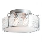 Hubbardton Forge Bow Large Semi-Flush in Vintage Platinum, Water Glass (LL)