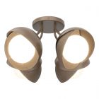 Hubbardton Forge Brooklyn 4-Light Double Shade Semi-Flush in Bronze, Opal Glass (GG) 121376-1000