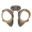 Hubbardton Forge Brooklyn 4-Light Double Shade Semi-Flush in Bronze, Opal Glass (GG) 121376-1001