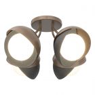 Hubbardton Forge Brooklyn 4-Light Double Shade Semi-Flush in Bronze, Opal Glass (GG) 121376-1002