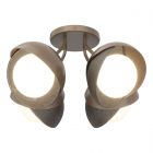 Hubbardton Forge Brooklyn 4-Light Double Shade Semi-Flush in Bronze, Opal Glass (GG) 121376-1003
