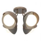 Hubbardton Forge Brooklyn 4-Light Double Shade Semi-Flush in Bronze, Opal Glass (GG) 121376-1004