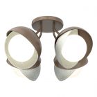 Hubbardton Forge Brooklyn 4-Light Double Shade Semi-Flush in Bronze, Opal Glass (GG) 121376-1005