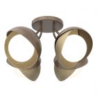 Hubbardton Forge Brooklyn 4-Light Double Shade Semi-Flush in Bronze, Opal Glass (GG) 121376-1006