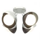 Hubbardton Forge Brooklyn 4-Light Double Shade Semi-Flush in Vintage Platinum, Opal Glass (GG) 121376-1048