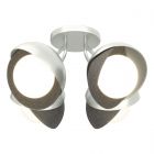 Hubbardton Forge Brooklyn 4-Light Double Shade Semi-Flush in Vintage Platinum, Opal Glass (GG) 121376-1049