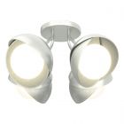 Hubbardton Forge Brooklyn 4-Light Double Shade Semi-Flush in Vintage Platinum, Opal Glass (GG) 121376-1050