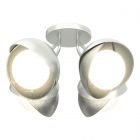 Hubbardton Forge Brooklyn 4-Light Double Shade Semi-Flush in Vintage Platinum, Opal Glass (GG) 121376-1052