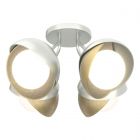 Hubbardton Forge Brooklyn 4-Light Double Shade Semi-Flush in Vintage Platinum, Opal Glass (GG) 121376-1053