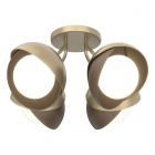 Hubbardton Forge Brooklyn 4-Light Double Shade Semi-Flush in Soft Gold, Opal Glass (GG) 121376-1054