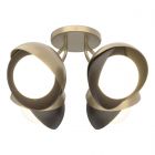 Hubbardton Forge Brooklyn 4-Light Double Shade Semi-Flush in Soft Gold, Opal Glass (GG) 121376-1057