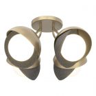 Hubbardton Forge Brooklyn 4-Light Double Shade Semi-Flush in Soft Gold, Opal Glass (GG) 121376-1058