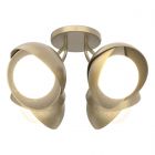 Hubbardton Forge Brooklyn 4-Light Double Shade Semi-Flush in Soft Gold, Opal Glass (GG) 121376-1062