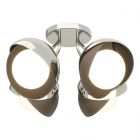 Hubbardton Forge Brooklyn 4-Light Double Shade Semi-Flush in Sterling, Opal Glass (GG) 121376-1063