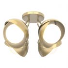 Hubbardton Forge Brooklyn 4-Light Double Shade Semi-Flush in Modern Brass, Opal Glass (GG) 121376-1080