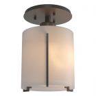 Hubbardton Forge Exos Round Semi-Flush in Dark Smoke, Opal Glass (GG)