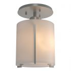 Hubbardton Forge Exos Round Semi-Flush in Vintage Platinum, Opal Glass (GG)