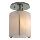 Hubbardton Forge Exos Round Semi-Flush in Sterling, Opal Glass (GG)