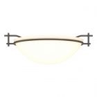 Hubbardton Forge Moonband Semi-Flush in Oil Rubbed Bronze, Opal Glass (GG)