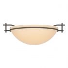 Hubbardton Forge Moonband Semi-Flush in Oil Rubbed Bronze, Sand Glass (SS)