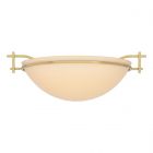 Hubbardton Forge Moonband Semi-Flush in Modern Brass, Sand Glass (SS)