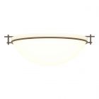 Hubbardton Forge Moonband Large Semi-Flush in Bronze, Opal Glass (GG)