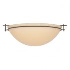 Hubbardton Forge Moonband Large Semi-Flush in Bronze, Sand Glass (SS)