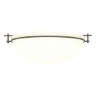 Hubbardton Forge Moonband Large Semi-Flush in Dark Smoke, Opal Glass (GG)
