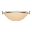 Hubbardton Forge Moonband Large Semi-Flush in Dark Smoke, Sand Glass (SS)