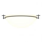 Hubbardton Forge Moonband Large Semi-Flush in Black, Opal Glass (GG)