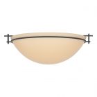 Hubbardton Forge Moonband Large Semi-Flush in Black, Sand Glass (SS)